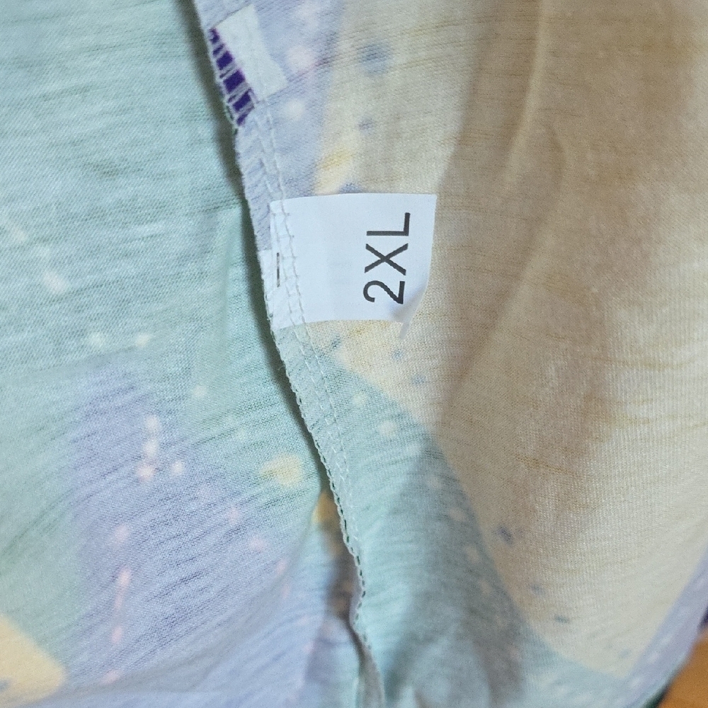 (J41)  Multicolor Geometric Cardigan Sz 2X - Picture 4 of 5